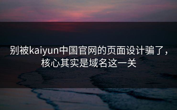 别被kaiyun中国官网的页面设计骗了，核心其实是域名这一关