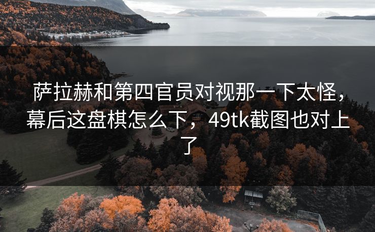 萨拉赫和第四官员对视那一下太怪，幕后这盘棋怎么下，49tk截图也对上了