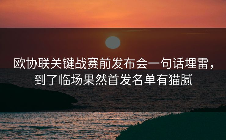 欧协联关键战赛前发布会一句话埋雷，到了临场果然首发名单有猫腻